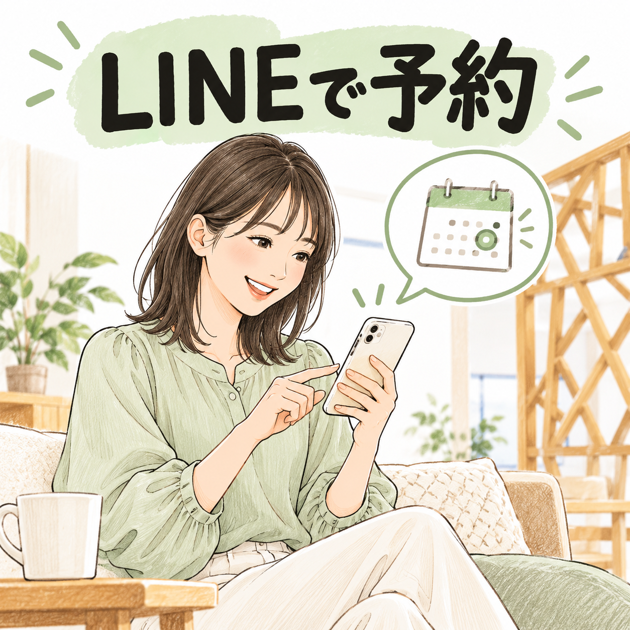 LINEで両ワキ脱毛を予約
